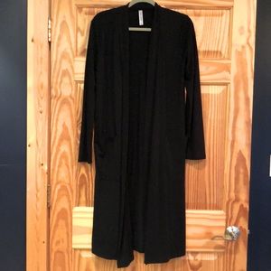 Long black cardigan sweater